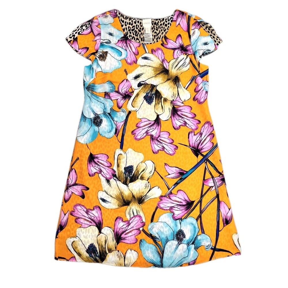 Chico's Dress Women's Tropical Floral Reversible Animal  Size M
